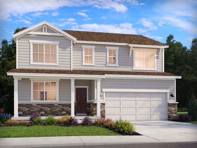 Representative exterior photo of a completed home built from the The Sylvan by Meritage Homes in Meridian Ranch, Peyton, CO (Image 12).