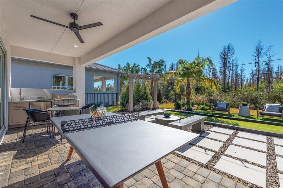 Exterior details and patio area of a home in Valencia Ridge, Wesley Chapel (Image 4).