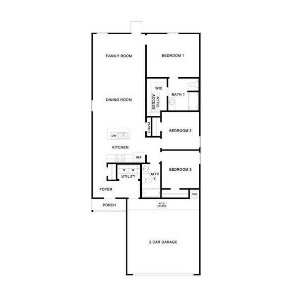 2D floor plan layout of this home in Prairie Lakes, Buda, TX (Image 4).