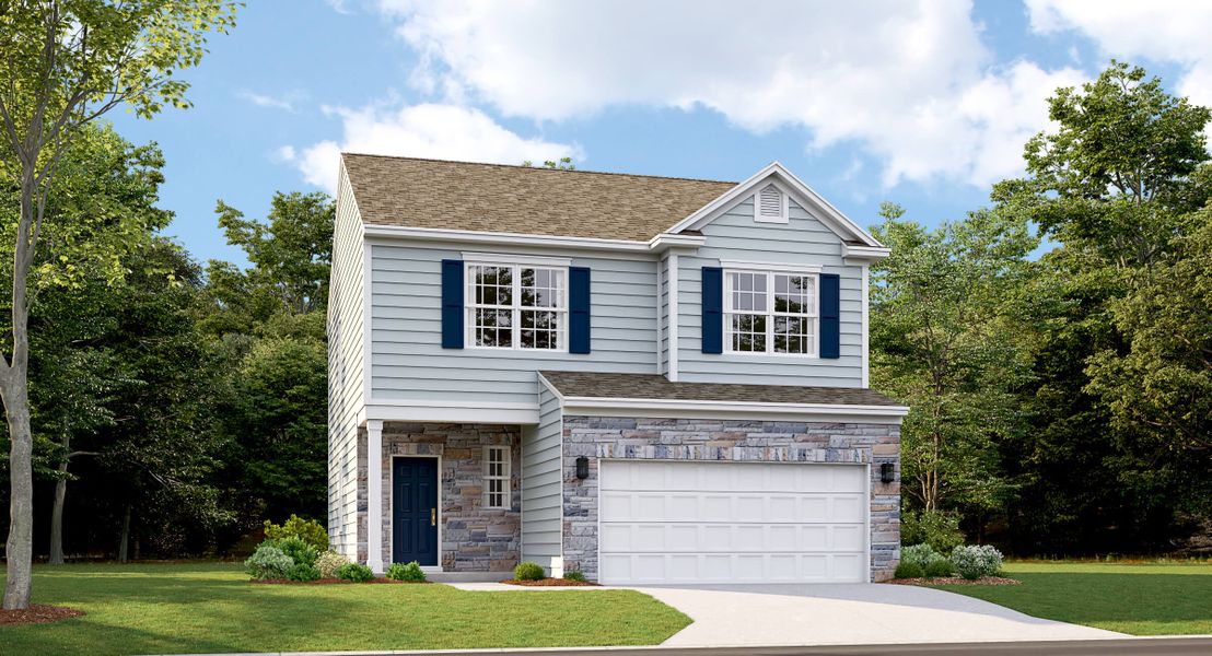 Front exterior of a new home in Neely Park, Woodruff, SC, highlighting curb appeal (Image 1). Front exterior of a new home in Neely Park, Woodruff, SC, highlighting curb appeal (Image 1).