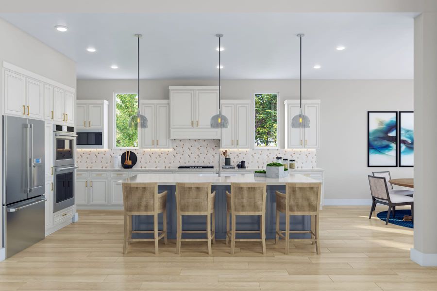 Representative furnished interior of a home built from the Trieste by Tri Pointe Homes in Woodson’s Reserve, Spring (Image 31).