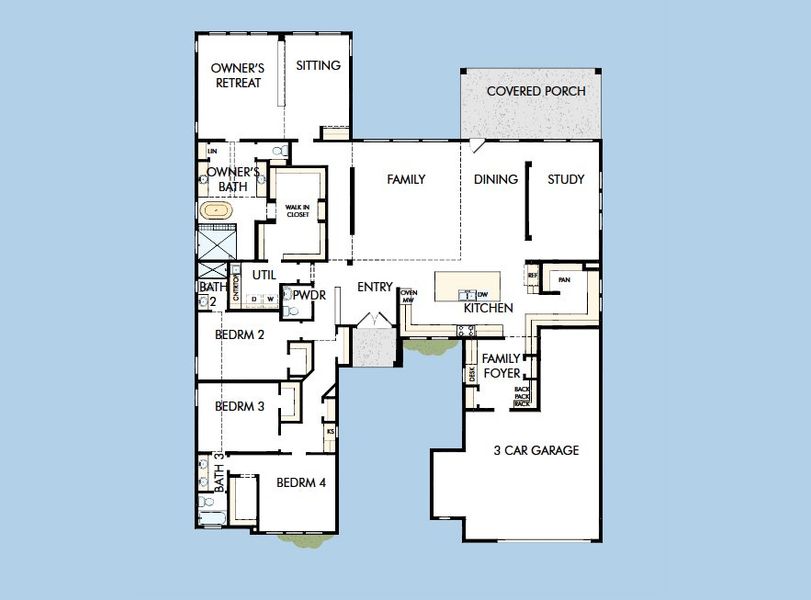 2D floor plan layout for the The Creighton by David Weekley Homes in Briarley, Montgomery, TX (Image 3). 2D floor plan layout for the The Creighton by David Weekley Homes in Briarley, Montgomery, TX (Image 3).