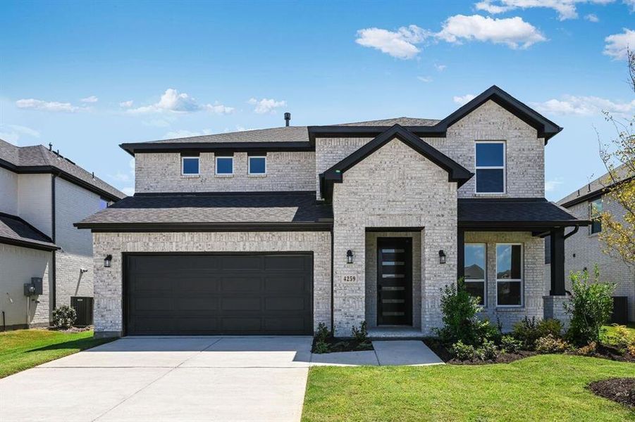 Front exterior of a new home in Highland Lakes 50s, McKinney, TX, highlighting curb appeal (Image 22). Front exterior of a new home in Highland Lakes 50s, McKinney, TX, highlighting curb appeal (Image 22).