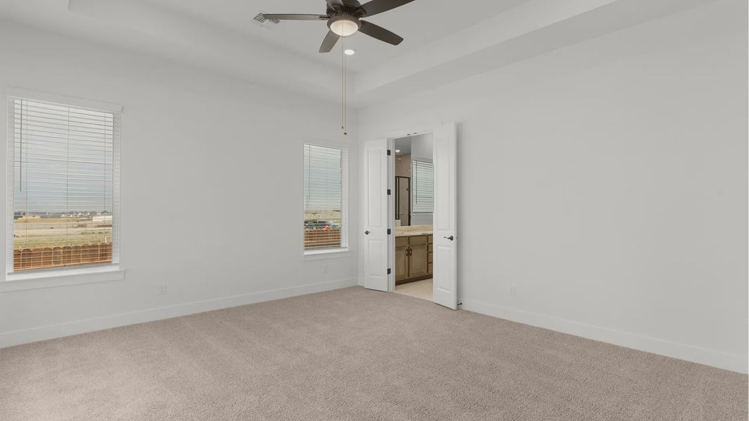 Representative unfurnished interior of a home built from the Drios by Chesmar Homes in Berry Creek Highlands, Georgetown (Image 28).