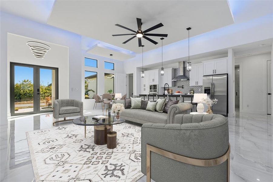 Furnished interior view inside a new home in , Cape Coral (Image 11). Furnished interior view inside a new home in , Cape Coral (Image 11).