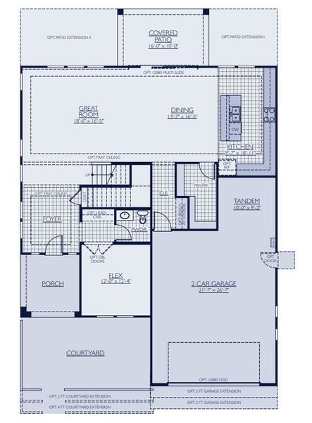 2D floor plan layout for the Sycamore by William Ryan Homes in Silver Cross, San Tan Valley, AZ (Image 4). 2D floor plan layout for the Sycamore by William Ryan Homes in Silver Cross, San Tan Valley, AZ (Image 4).