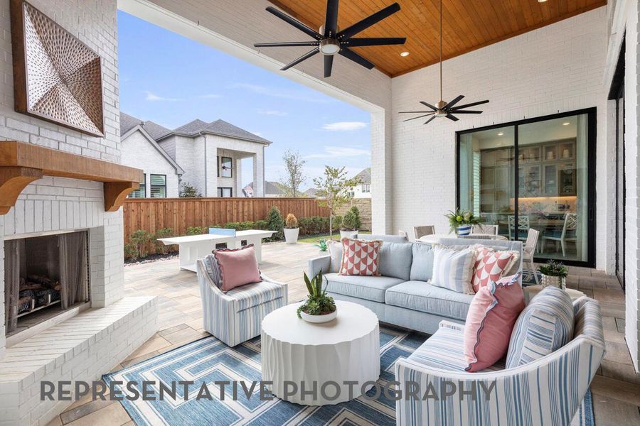Exterior details and patio area of a home in Santa Rita Ranch, Liberty Hill (Image 2).