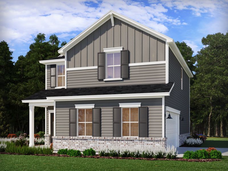 Front exterior of a new home in Avery Farms - Ridge Series, Murfreesboro, TN, highlighting curb appeal (Image 1). Front exterior of a new home in Avery Farms - Ridge Series, Murfreesboro, TN, highlighting curb appeal (Image 1).