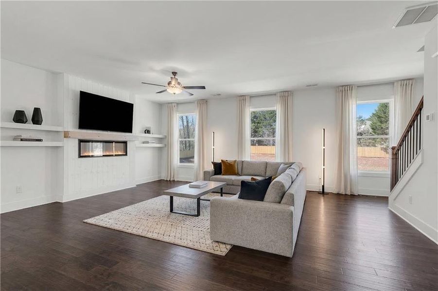 Furnished interior view inside a new home in , Suwanee (Image 6). Furnished interior view inside a new home in , Suwanee (Image 6).