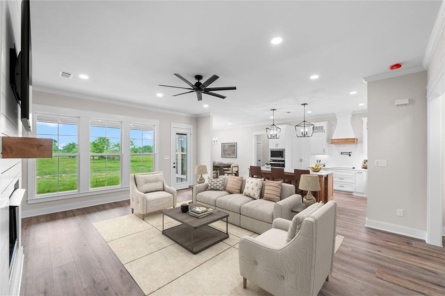 Furnished interior view inside a new home in , Point (Image 5).