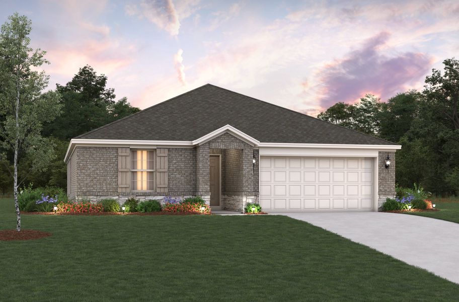 Representative exterior photo of a completed home built from the Sierra by Beazer Homes in Chalk Hill, Celina, TX (Image 9). Representative exterior photo of a completed home built from the Sierra by Beazer Homes in Chalk Hill, Celina, TX (Image 9).