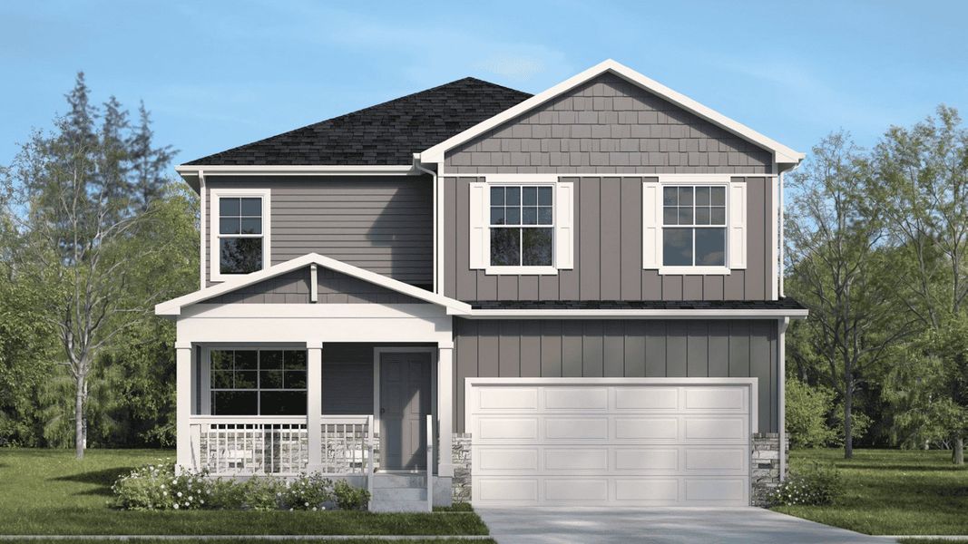 Representative exterior photo of a completed home built from the Bellamy by D.R. Horton in Vantage, Berthoud, CO (Image 2).