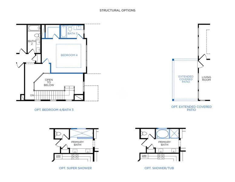 2D floor plan layout for the Amelia by Tricoast Homes in Summer Place  35', Montgomery, TX (Image 24).