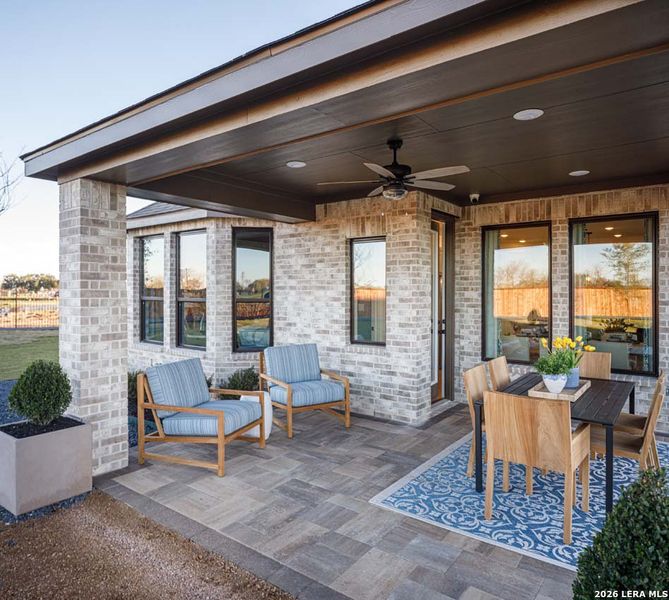 Exterior details and patio area of a home in Legacy at Lake Dunlap, New Braunfels (Image 2).