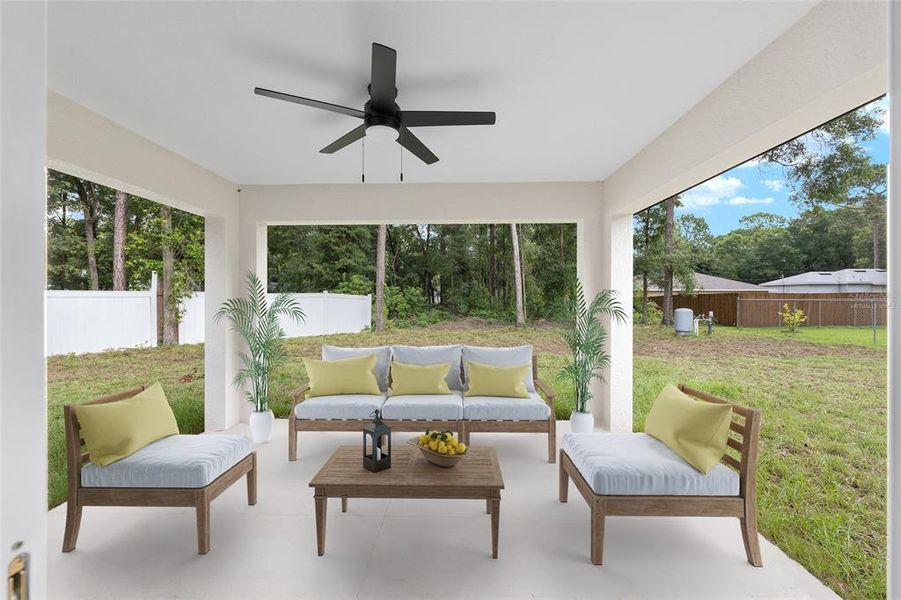 Model Home Outdoor Covered Patio Virtually Staged Model Home Outdoor Covered Patio Virtually Staged