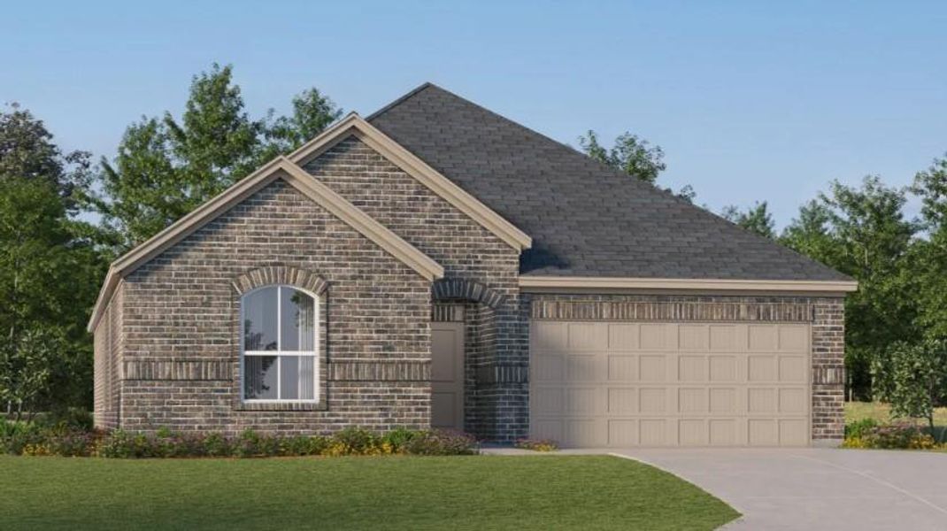 Front exterior of a new home in Sunterra: Classic Collection, Katy, TX, highlighting curb appeal (Image 2).