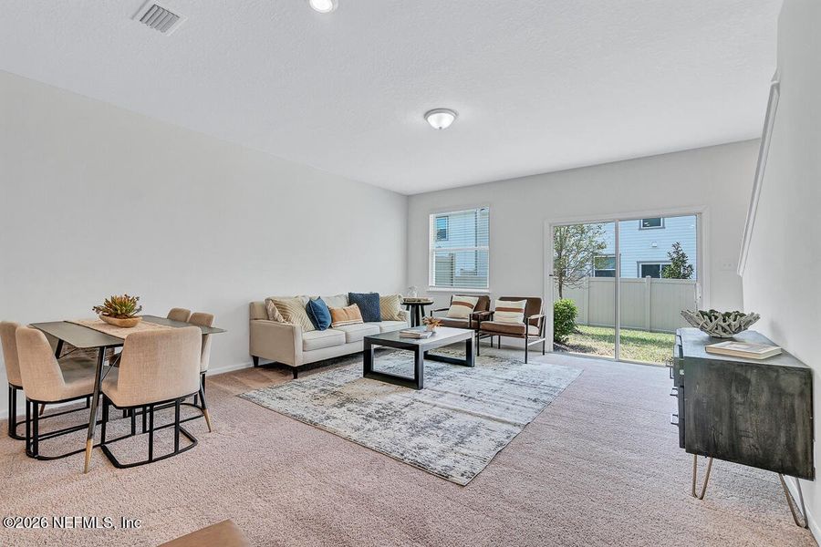 Furnished interior view inside a new home in Orchard Park Townhomes, St. Augustine (Image 5). Furnished interior view inside a new home in Orchard Park Townhomes, St. Augustine (Image 5).