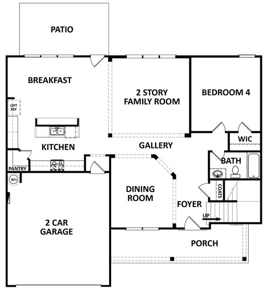 2D floor plan layout of this home in Cherokee Knoll, Williamston, SC (Image 2).