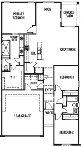 2D floor plan layout for the Cap Rock II by LEH. Homes in Tierra Del Este 91, El Paso, TX (Image 3).