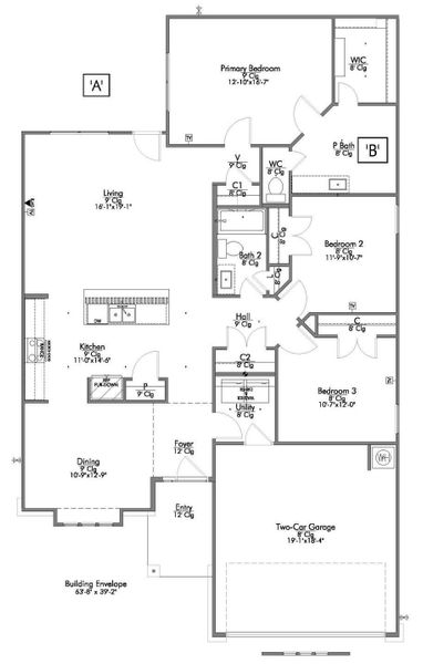2D floor plan layout for the The 1613 by Stylecraft Builders in Sterling Ridge, Huntsville, TX (Image 2). 2D floor plan layout for the The 1613 by Stylecraft Builders in Sterling Ridge, Huntsville, TX (Image 2).