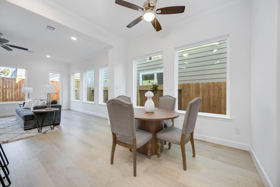 The Perfect Spot for Dinner or Game NightYour cozy breakfast nook offers the perfect space for weeknight meals or weekend brunches—with just the right amount of natural light.
