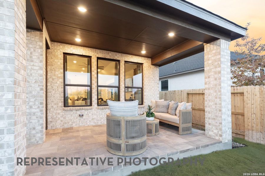 Exterior details and patio area of a home in Prominence, San Antonio (Image 22).