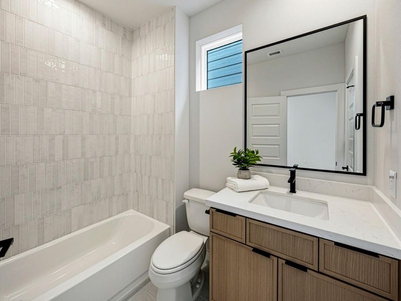 Furnished interior view inside a new home in Shepherd Heights, Houston (Image 18). Furnished interior view inside a new home in Shepherd Heights, Houston (Image 18).