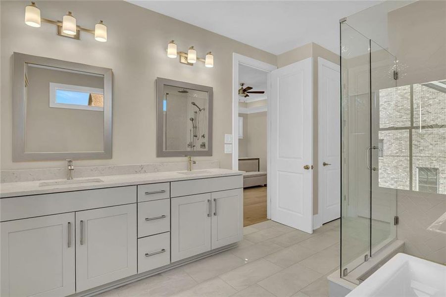 Furnished interior view inside a new home in Manning on the Square, Alpharetta (Image 32).