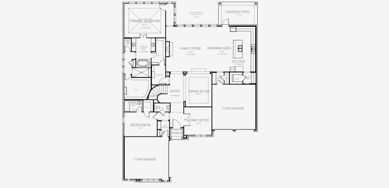 2D floor plan layout for the 4132W by Perry Homes in Jubilee 80', Hockley, TX (Image 3). 2D floor plan layout for the 4132W by Perry Homes in Jubilee 80', Hockley, TX (Image 3).