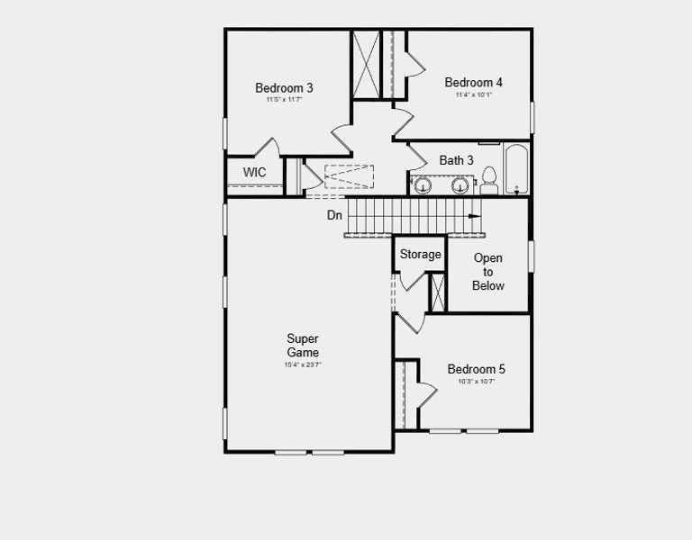 2D floor plan layout for the Sawyer by Taylor Morrison in Ryehill, Rosenberg, TX (Image 3).