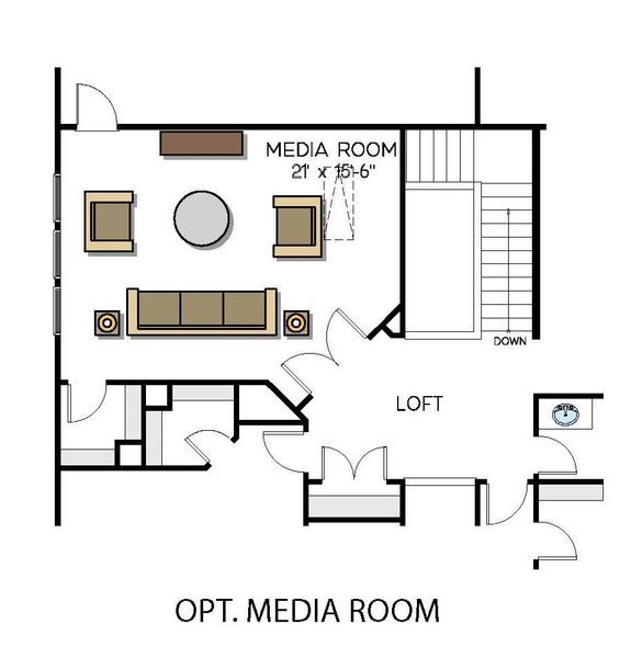 2D floor plan layout for the St Andrews by Greybrook Homes in Edmunds Farm, Clover, SC (Image 25).
