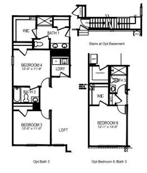 2D floor plan layout for the HANOVER by D.R. Horton in Fergus Crossing, York, SC (Image 7).