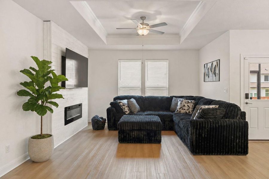 Custom accent wall and fireplace