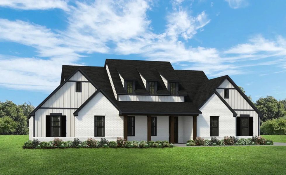 Representative exterior photo of a completed home built from the The Aubrey by Elmwood Custom Homes in Byrum Ranch, Maypearl, TX (Image 9).