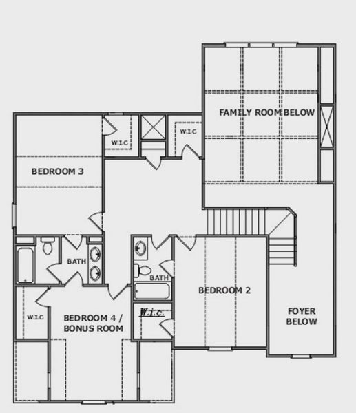 2D floor plan layout of this home in Stonegate, Monroe, GA (Image 3).
