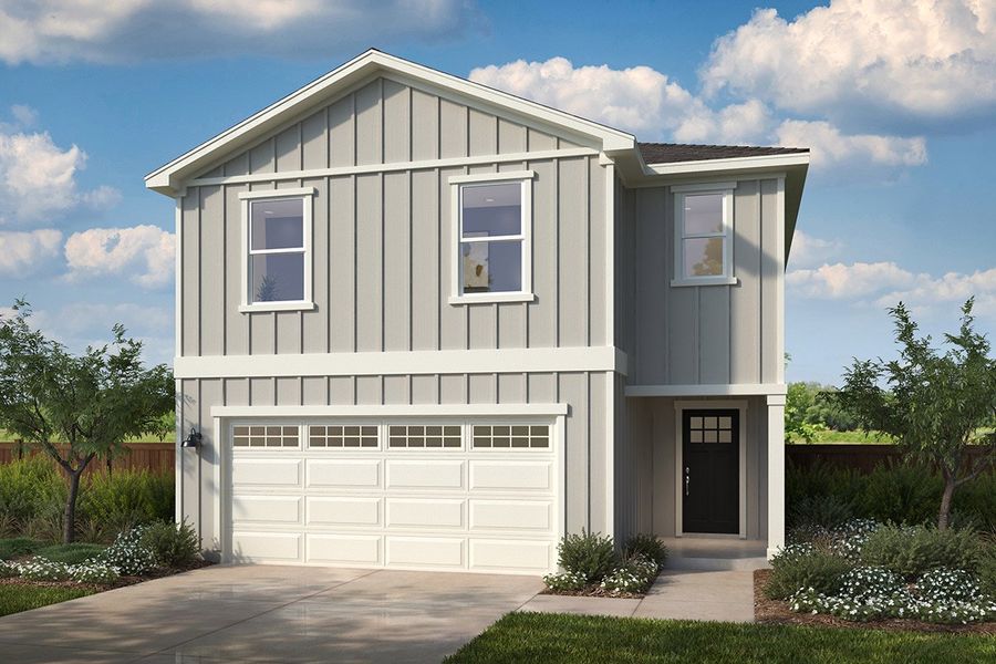 Representative exterior photo of a completed home built from the 2335 by KB Home in Watermill – Heritage Collection, Uhland, TX (Image 5). Representative exterior photo of a completed home built from the 2335 by KB Home in Watermill – Heritage Collection, Uhland, TX (Image 5).