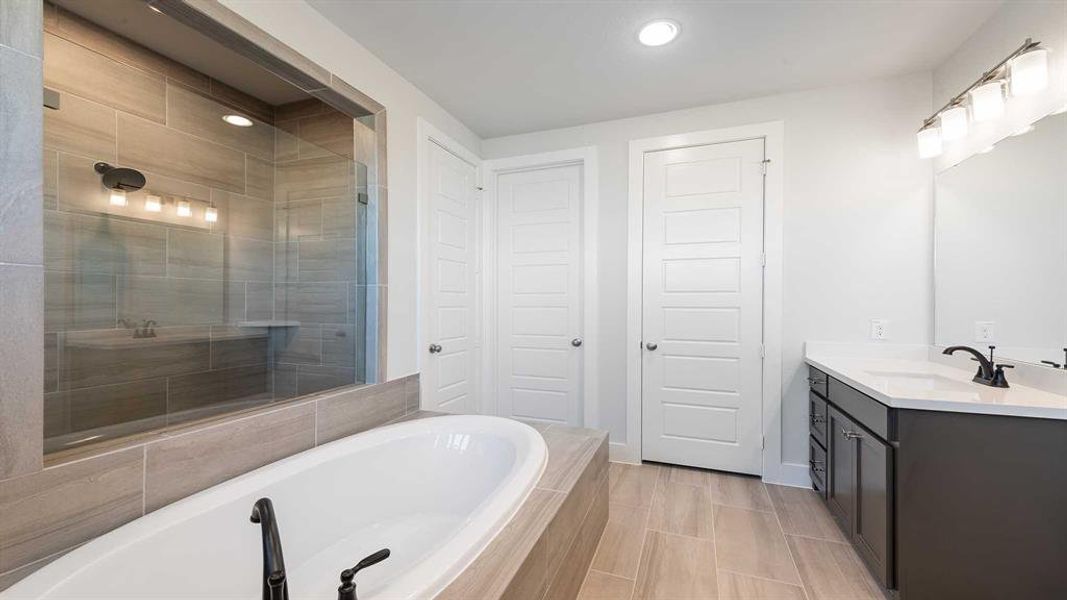 Furnished interior view inside a new home in Mosaic 50', Celina (Image 7).