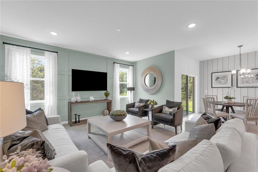 Furnished interior view inside a new home in Covered Bridge at Liberty Bluff, Haines City (Image 16).