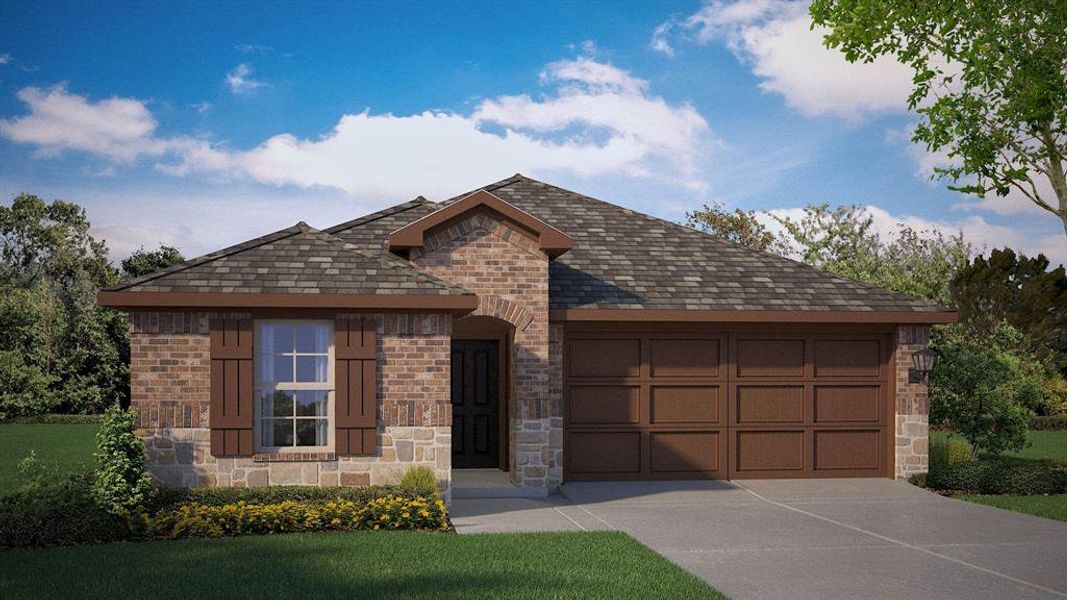 Front Elevation - D.R. Horton's Caden floorplan Elevation B - All Home and community information, including pricing, included features, terms, availability and amenities, are subject to change at any time without notice or obligation. All Drawings, pictures, photographs, video, square footages, floor plans, elevations, features, colors and sizes are approximate for illustration purposes only and will vary from the homes as built. Front Elevation - D.R. Horton's Caden floorplan Elevation B - All Home and community information, including pricing, included features, terms, availability and amenities, are subject to change at any time without notice or obligation. All Drawings, pictures, photographs, video, square footages, floor plans, elevations, features, colors and sizes are approximate for illustration purposes only and will vary from the homes as built.