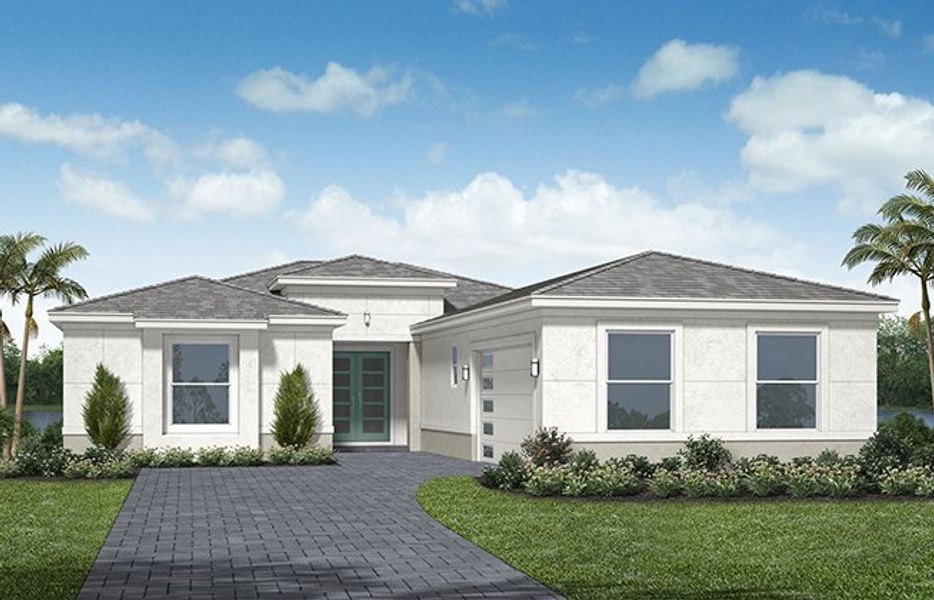 Representative exterior photo of a completed home built from the Sandhill by Minto Communities in Westlake, Loxahatchee, FL (Image 14). Representative exterior photo of a completed home built from the Sandhill by Minto Communities in Westlake, Loxahatchee, FL (Image 14).