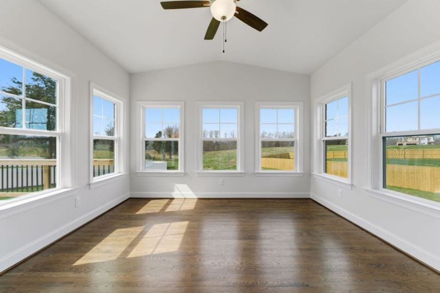 Representative unfurnished interior of a home built from the Fairfield Lux by Keystone Homes NC in Weybridge, Burlington (Image 82).