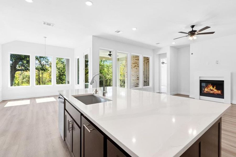 Furnished interior view inside a new home in Double Eagle Ranch, Cedar Creek (Image 7). Furnished interior view inside a new home in Double Eagle Ranch, Cedar Creek (Image 7).