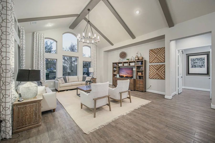 Representative furnished interior of a home built from the Lancashire by Chesmar Homes in Potranco Oaks 100's, Castroville (Image 6).