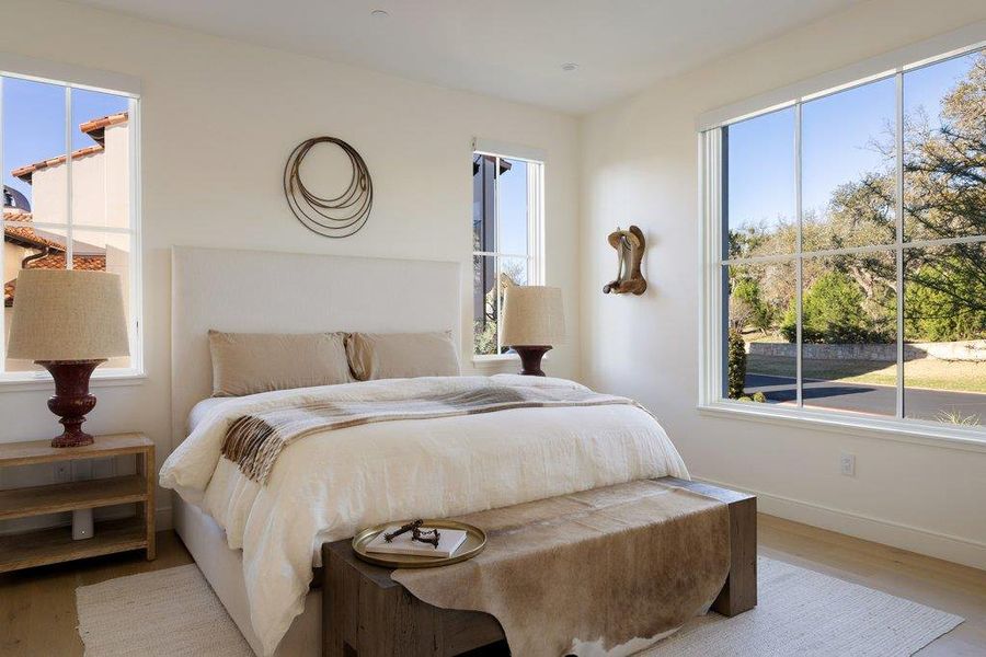 Bedroom featuring light wood-style floors
