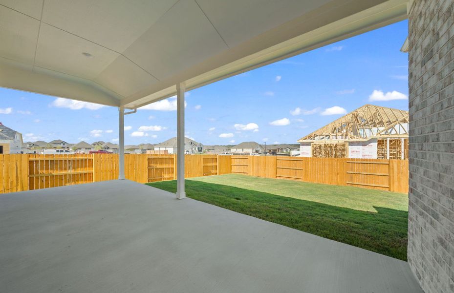 Exterior details and patio area of a home in 6 Creeks, Kyle (Image 4).