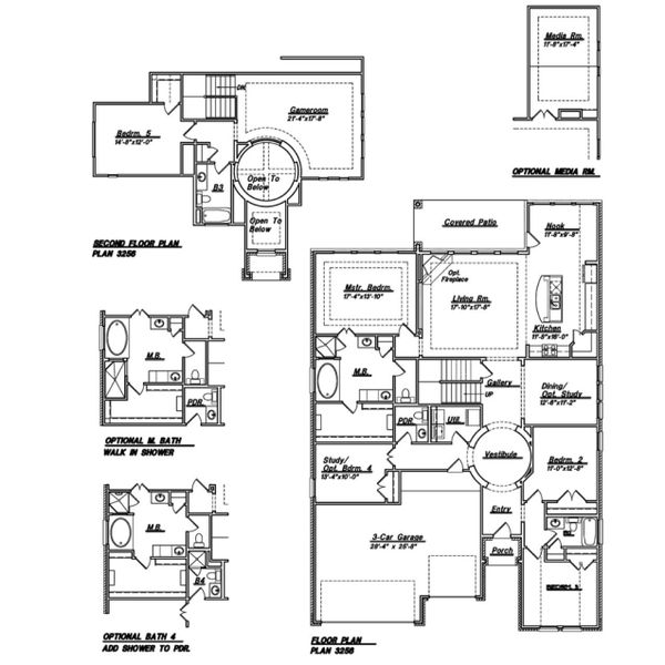 2D floor plan layout for the Floor Plan 2175 by Colina Homes in Grand Magnolia, Magnolia, TX (Image 5).