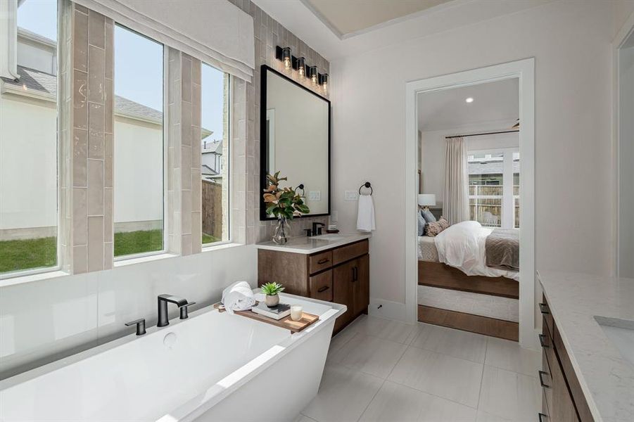 Furnished interior view inside a new home in East Village - Classic Series, Frisco (Image 17).