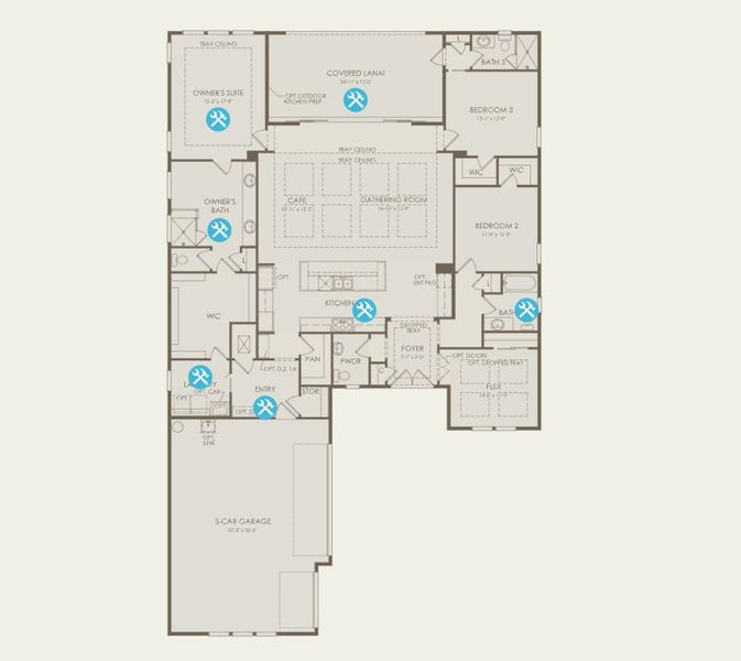 2D floor plan layout for the Aventura by Del Webb in Del Webb Saint Johns, St. Johns, FL (Image 5). 2D floor plan layout for the Aventura by Del Webb in Del Webb Saint Johns, St. Johns, FL (Image 5).