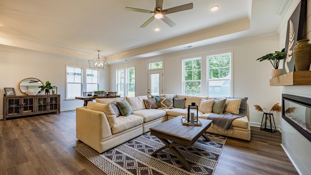 Furnished interior view inside a new home in The Villas at Pinewood, Asheboro (Image 19). Furnished interior view inside a new home in The Villas at Pinewood, Asheboro (Image 19).