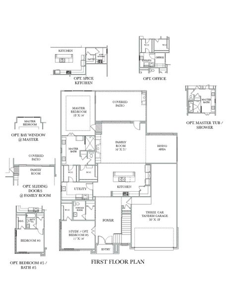 2D floor plan layout of this home in Avalon at Friendswood 60s, Friendswood, TX (Image 2).